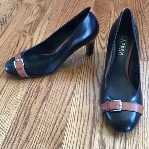 Lauren Ralph Lauren Black/Brown Leather Pumps